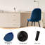 Ensemble de 4 chaises de salle à manger modernes en velours, chaises d'appoint rembourrées avec pieds en métal noir, chaises d'appoint confortables pour le salon, la chambre à coucher, le restaurant et la salle à manger, bleu foncé