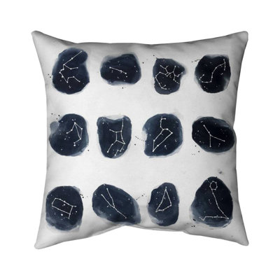 Constellations Blue Earth Galaxy – Outdoor Throw Pillow with Insert, Weather-Resistant