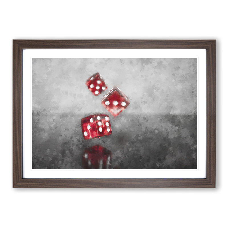 Rolling the Dice - Picture Frame Painting, 36cm H x 48cm W x 2cm D, Walnut Framed