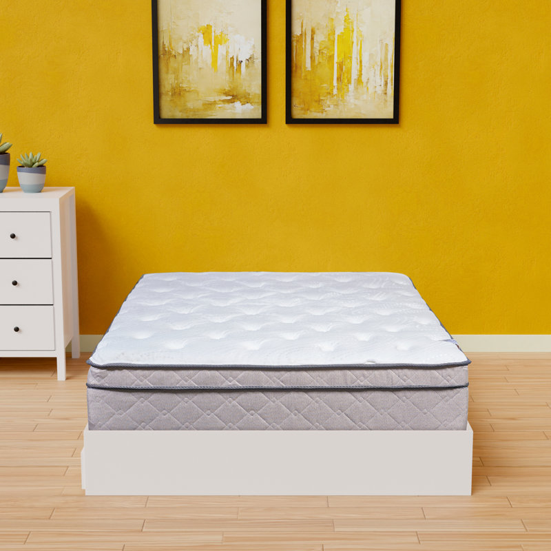 Ravenstein 12" Ultra Plush EuroTop Hybrid Mattress for Motion Isolation & Black, Queen, No Box Spring