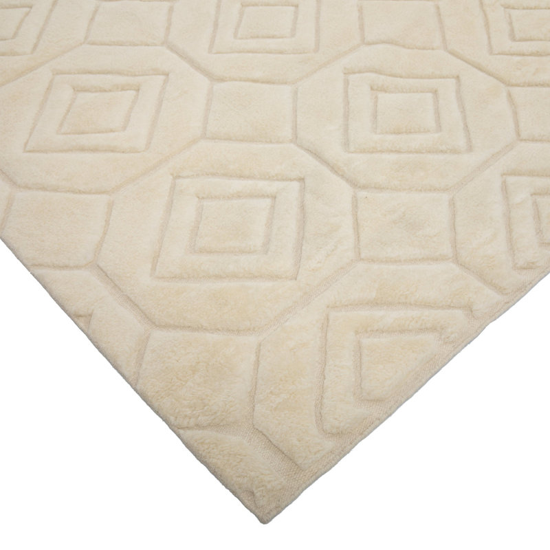 White Moroccan Wool Rug, Rectangle 12' x 15'