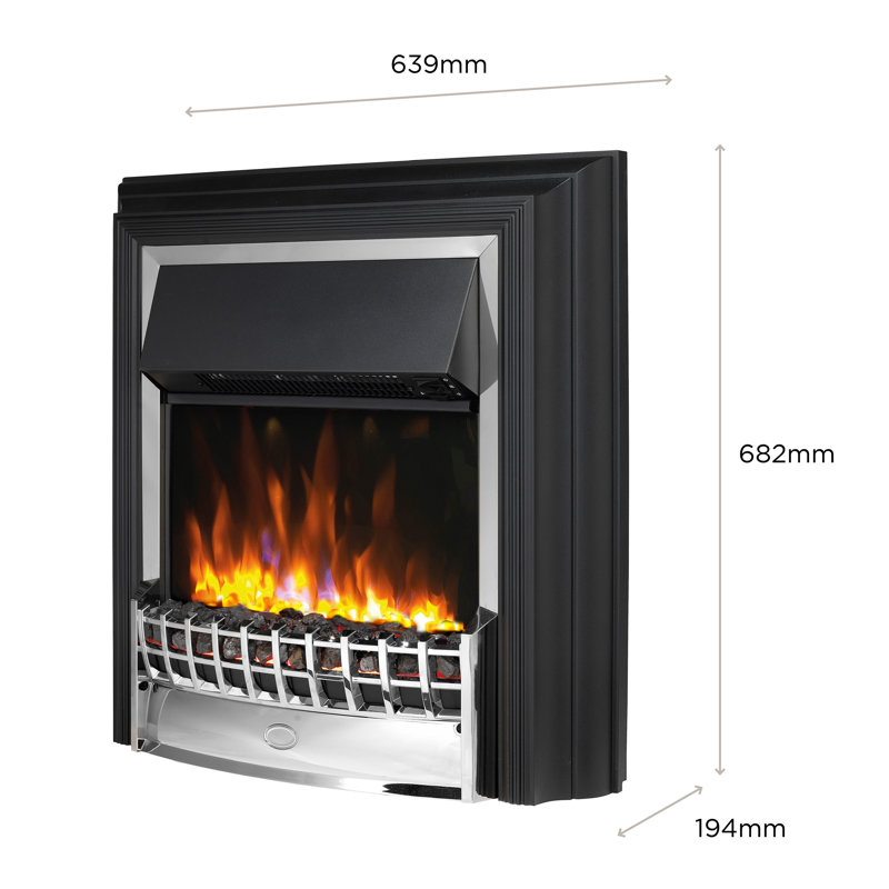 Dimplex Cheriton Deluxe Optiflame free standing electric flame effect fire, 63.9cm W, Chrome