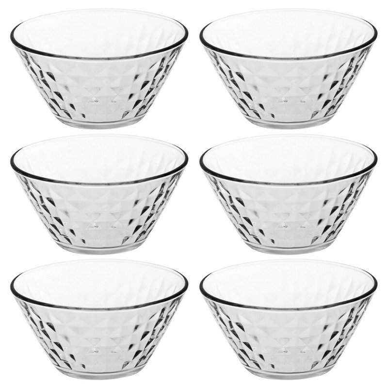 6 Glass Dessert Ice Cream Bowls Snacks Nuts Nibbles Stacking Serving Dishes
