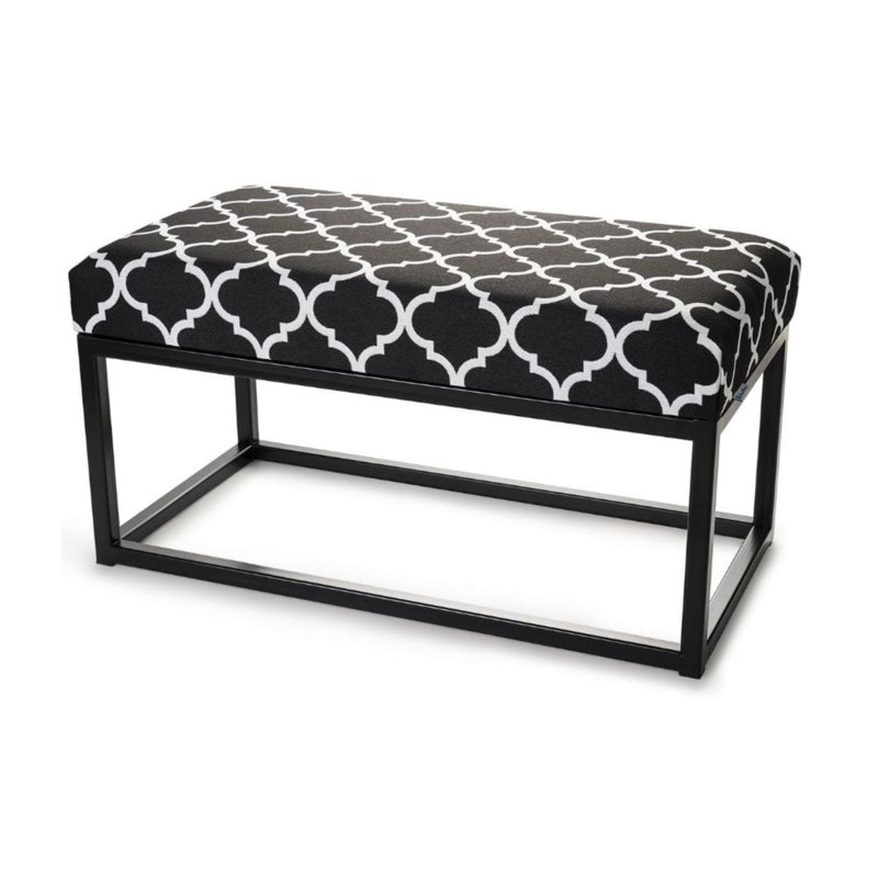 Malad Velvet Upholstered Bench, Black, 45 x 60 x 30cm