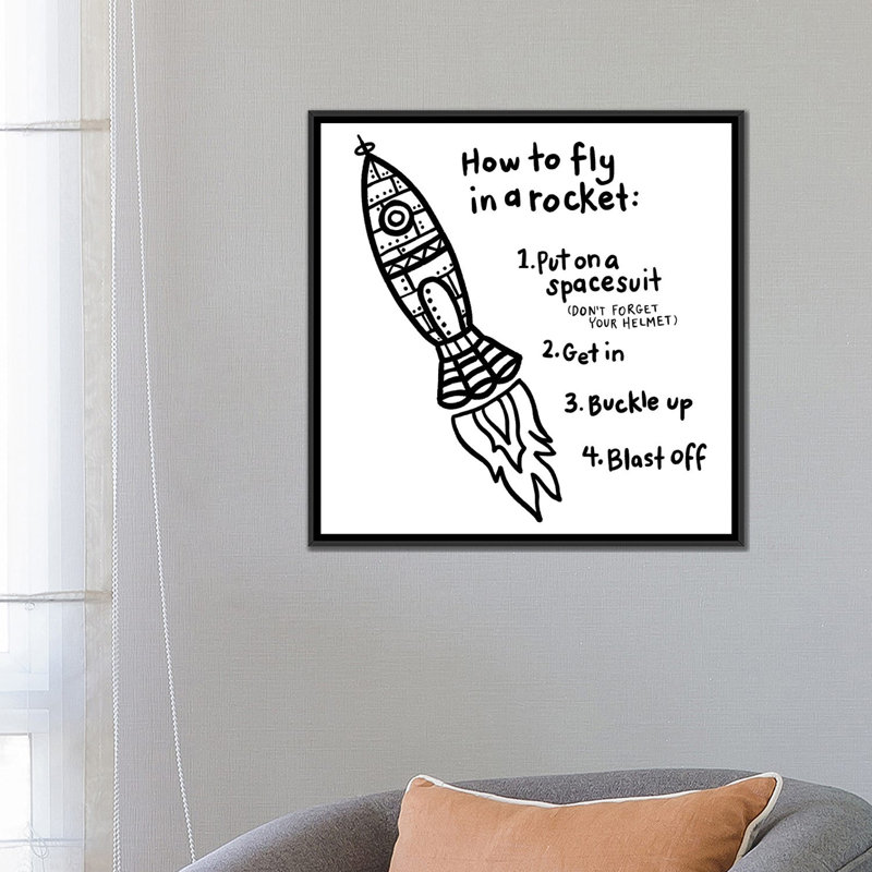 «Outerspace I», impression sur toile, H 18 po x l 18 po x P 1,5 po, Toile avec cadre noir, Pas de tapis