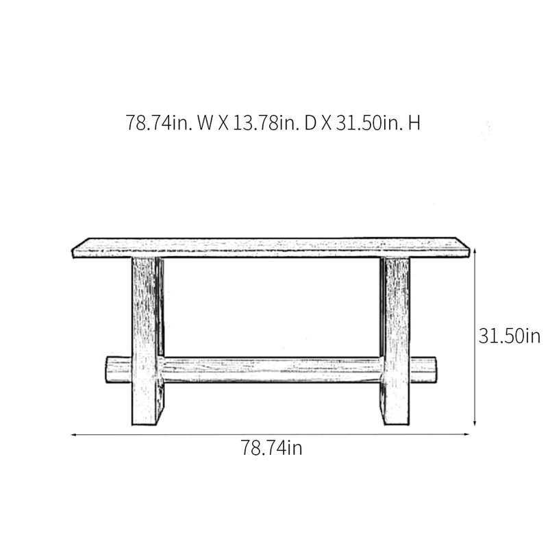 Console Modern Minimalist Art, H 31,5 po x l 78,74 po x P 13,78 po