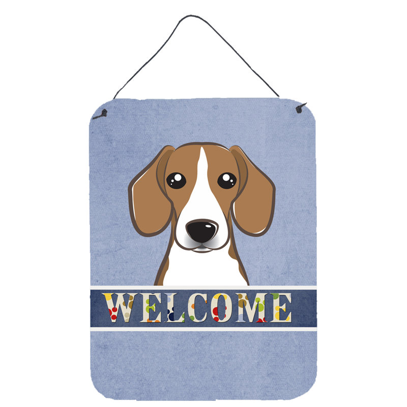 «Beagle Welcome» par Denny Knight, impression sur plaque, H 16 po x l 12 po