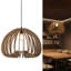 Luminaire suspendu scandinave en bois, plafonnier suspendu en MDF naturel de 17,7 po avec hauteur réglable et base E26, lustre nordique rustique moderne pour salle à manger, îlot de cuisine et chambre à coucher