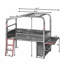 Lit mezzanine simple bas avec bureau latéral et ports USB