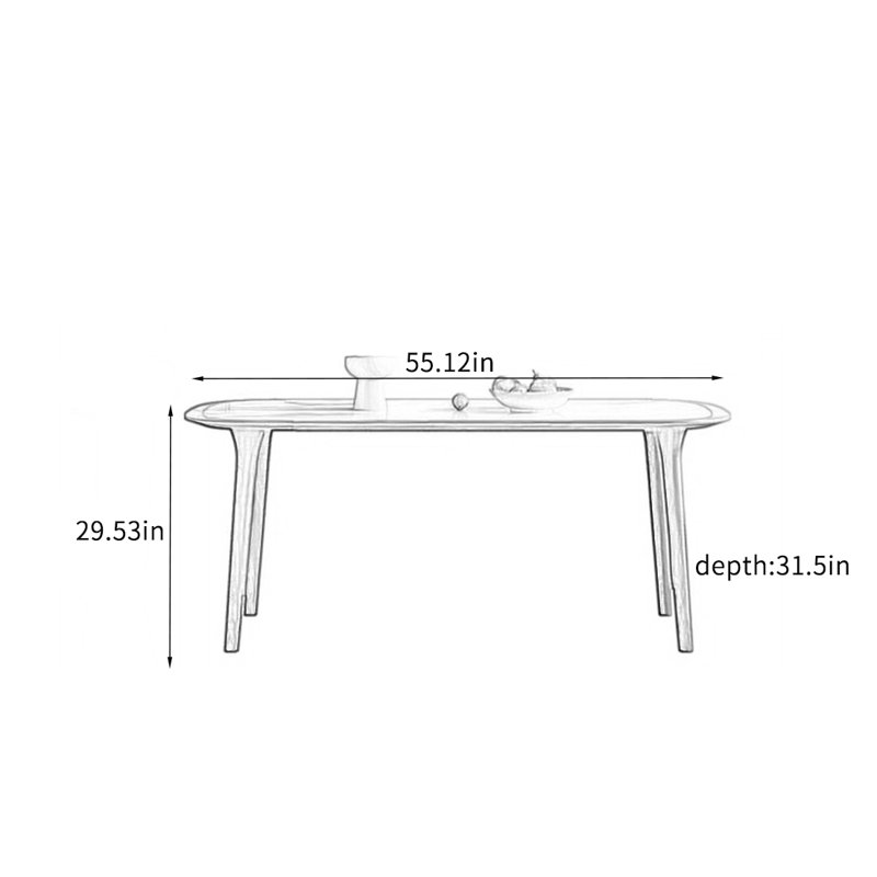 Sturdy Table with Spacious Under-Table Space., 29.53"H x 55.12"L x 31.5"W