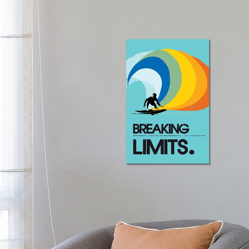 Breaking Limits Surf Art - Wrapped Canvas Graphic Art - Wrapped Canvas Print, 66.04 cm H x 45.72 cm W