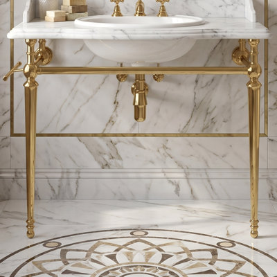 Base de meuble-lavabo autoportant, support de console en métal avec barre à serviettes, évier ou robinet inclus