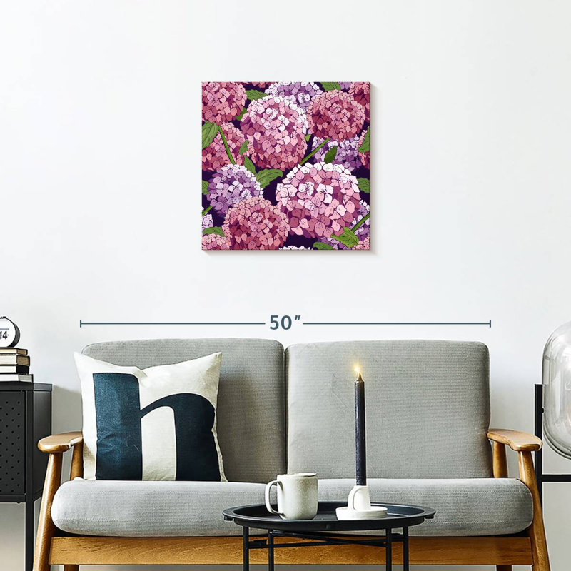 Hortensias roses et mauves Harnek, H 20 po x l 20 po