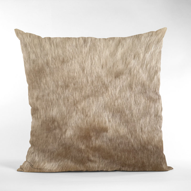 Animal Print Reversible Throw Pillow, 26" x 26", Animal Print, Light Brown/Gold