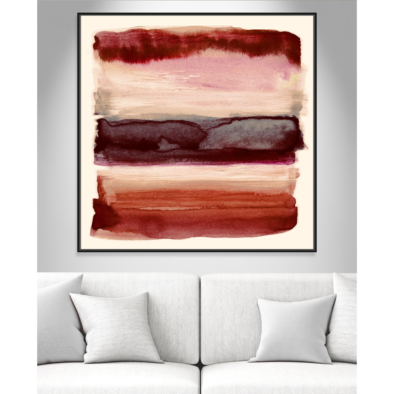 Sky Collection "Burgundy Sky II" Print by Nan, Black, 46.5" H x 46.5" W