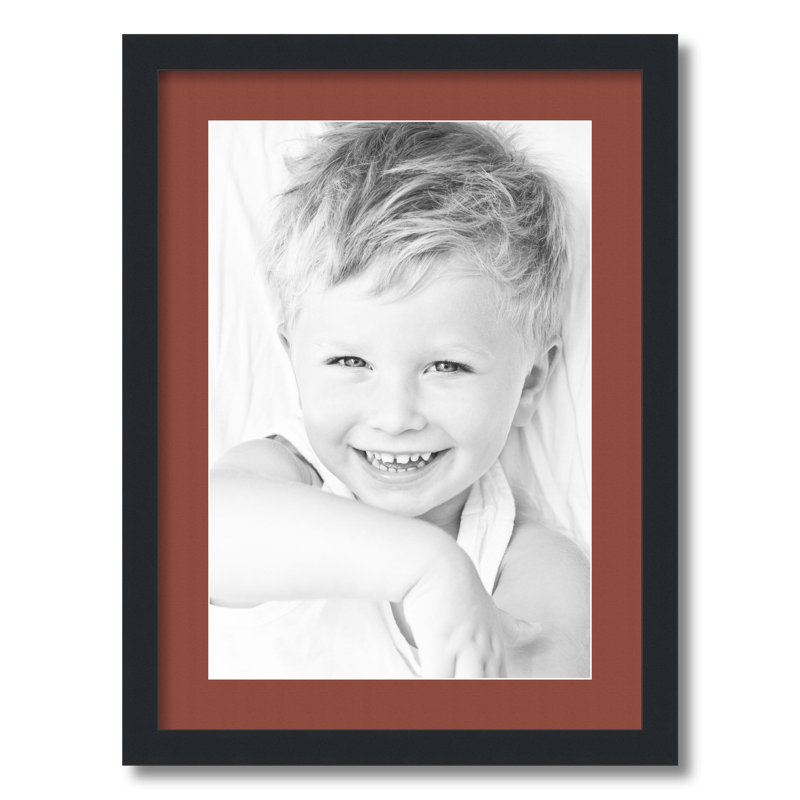 Matte Picture Frame with Mat, Cognac