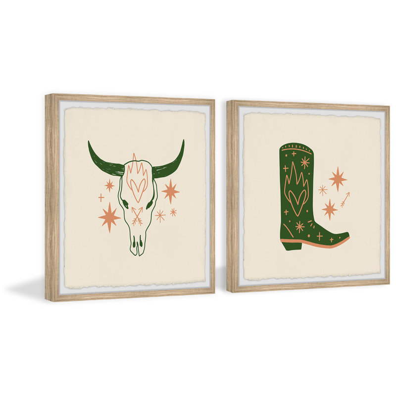 The Last Cowboy 2 Piece Single Picture Frame Wall Art, 30cm H x 30cm W x 3.81cm D