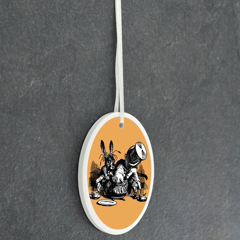 Tea Party Alice In Wonderland Circle Shaped Ceramic Ornament Bauble