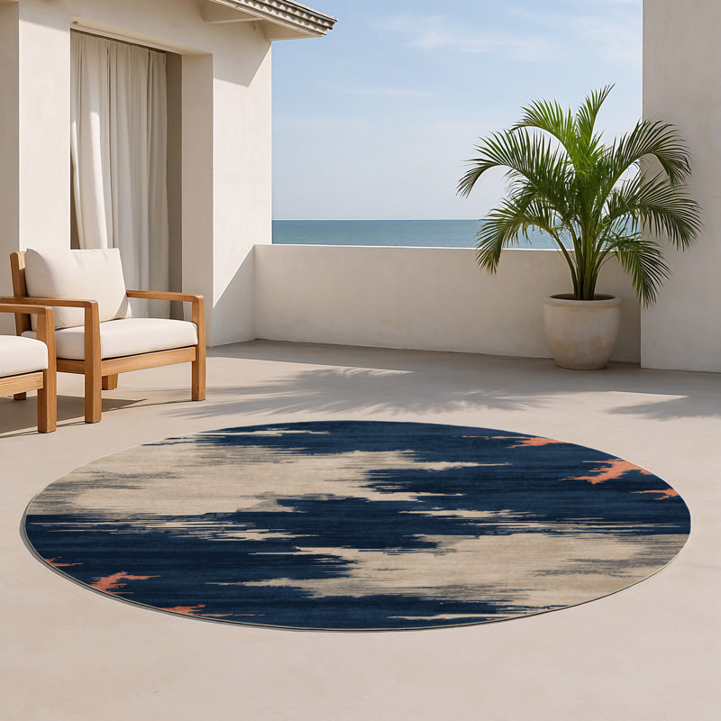 Tapis intérieur et extérieur gris Watercolor, Rectangulaire 2 pi x 3 pi