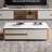 Rectangular saddle leather rock slab coffee table-1688116498
