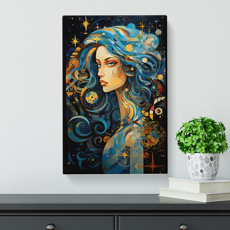 Virgo Zodiac Abstract - Print, 76cm H x 50cm W x 3cm D