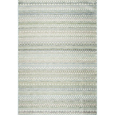 Alyse Rectangle Striped Flokati Indoor / Outdoor