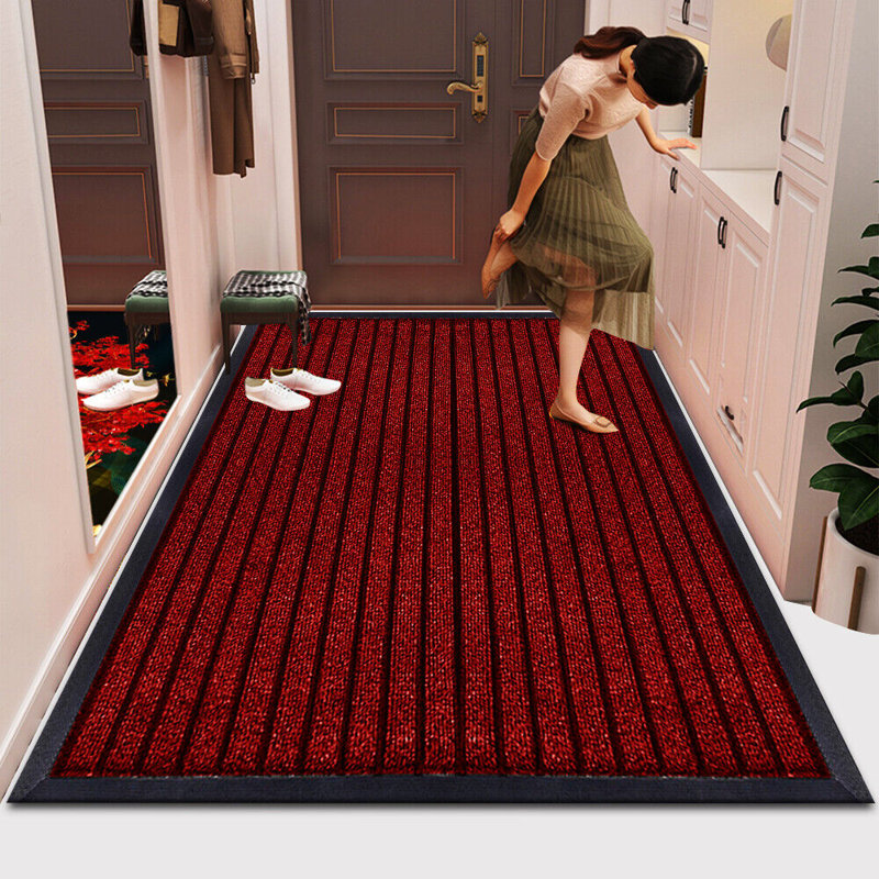 Non-Slip Indoor Outdoor Door Mat, Red, Rectangle 46 x 60 cm