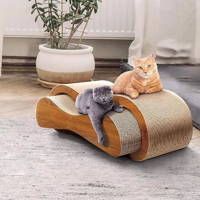 Grattoir pour chat 2 en 1 noyer, H 7,09 po x l 22,05 po x P 8,66 po