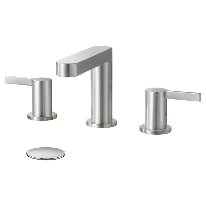 Widespread 2-handle Bathroom Faucet with Drain Assembly, Matte Black