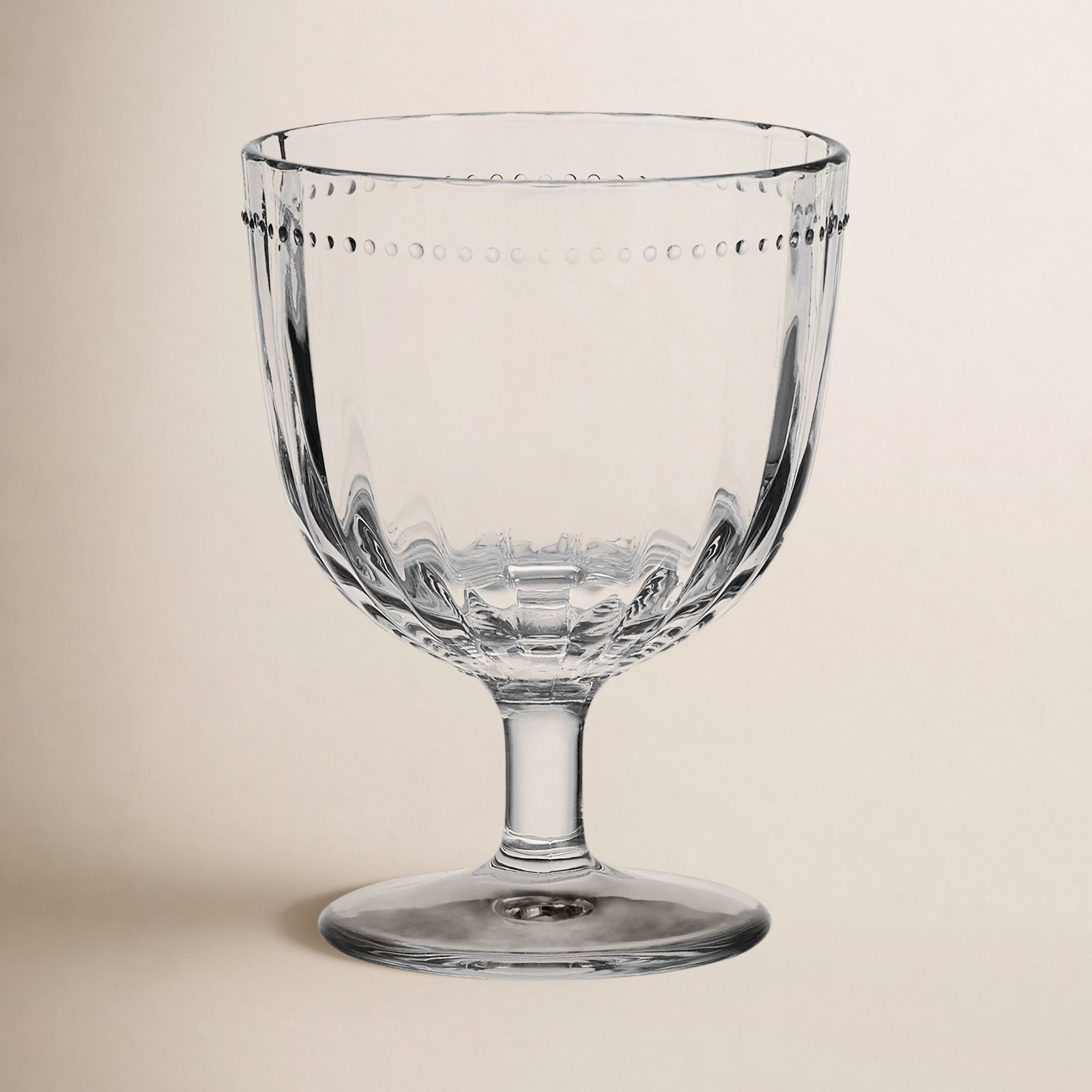 Everyday White Ribbed Goblet