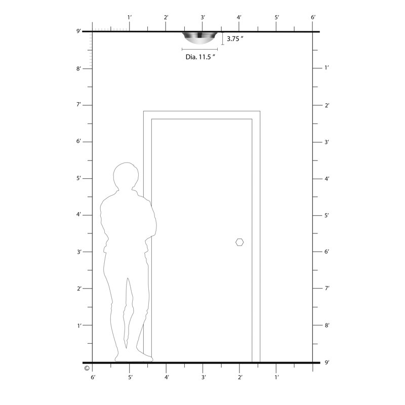 Plafonnier encastré Bruford, H 3,75 po x l 11,5 po x P 11,5 po, Blanc