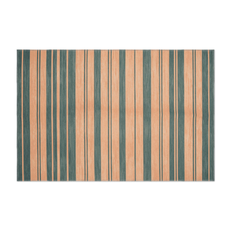 HorizontalStripes Brown Indoor and Outdoor Area Rug, Rectangle 9' x 12'