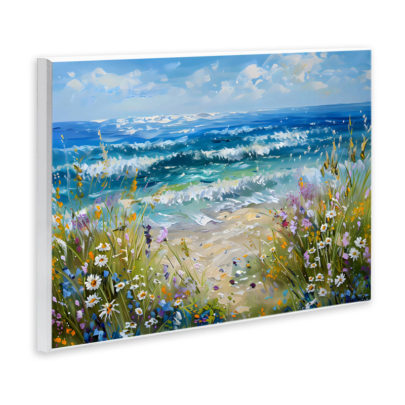 Plaque murale Floral Beach Meadow par Ocean, design Creative Studio, 13 x 19