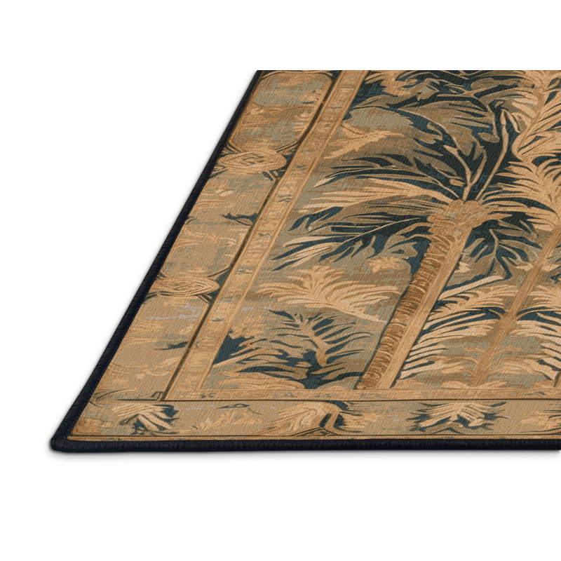 Tapis brun lavable à la machine, Rectangle 7 pi x 10 pi