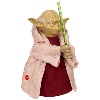 Kurt Adler 12-Inch Battery-Operated Star Wars Yoda with LED Light Saber Treetop