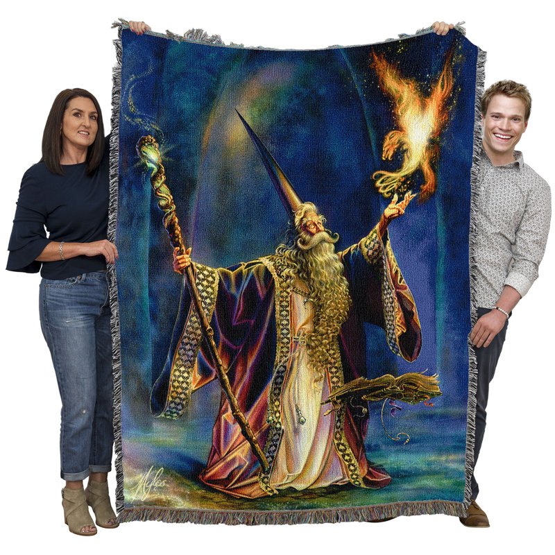 Jeté Pure Country Weavers The Wizard par Myles Pinkney - jeté en tapisserie fantaisie tissé à partir de coton - fabriqué aux États-Unis (72 x 54)
