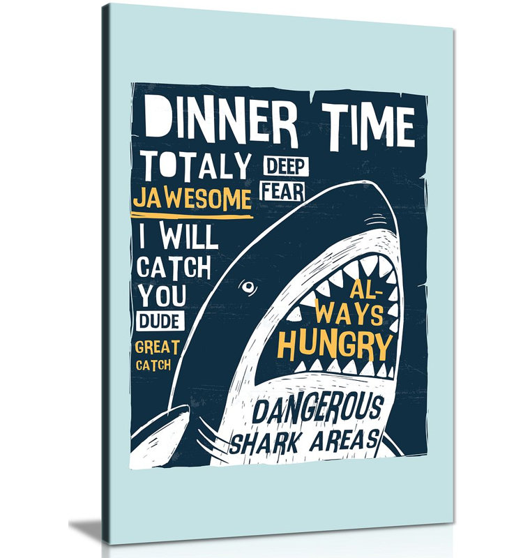 Hungry Shark - Wrapped Canvas Print, 76cm H x 51cm W