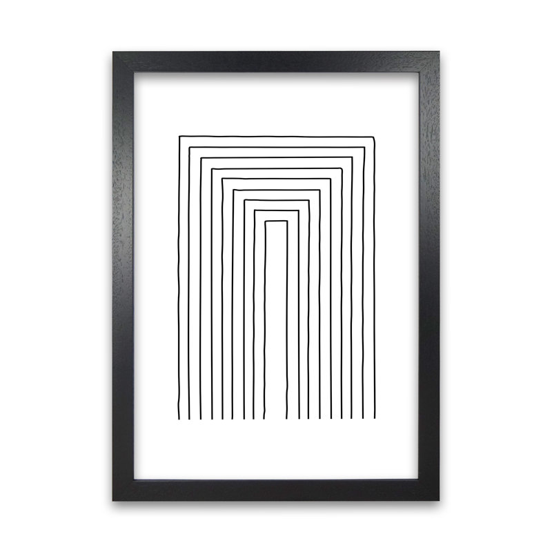 Geometric Black And White A - Print, 30cm H x 21cm W x 3cm D, Black Frame
