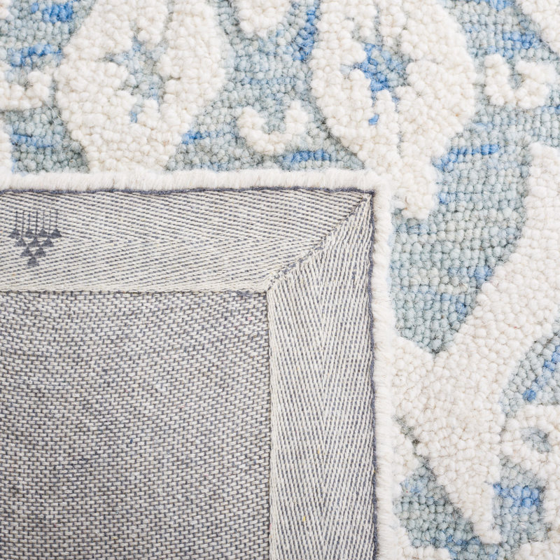 Laduke Hand Woven Wool and Cotton Floral Rug, Square 6'