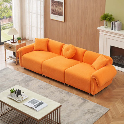 Tissu de 112 pouces, avec 3 coussins, trois canapés peuvent être placés dans le salon et autres tissus en tissu de velours, avec 3 coussins, trois canapés peuvent être placés dans le salon