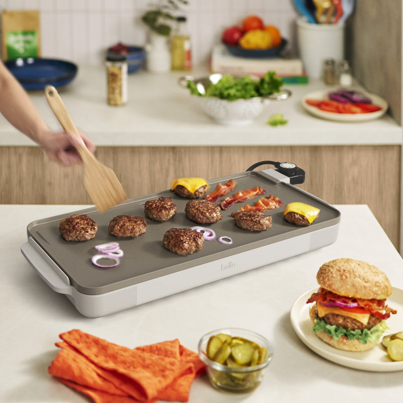 Bella 10 X 20 In Ceramic Griddle, Oatmilk