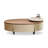Minimalist vintage oval solid wood coffee table