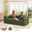 Canapé-lit convertible 5 en 1 en velours côtelé de 200 cm (78,7 po), canapé-lit modulaire avec ressorts ensachés et oreillers, vert-685192557-685192556