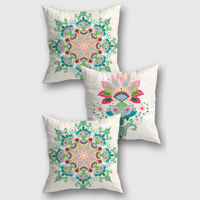 Ensemble de housse de coussin décoratif damassé 3 pièces Hindsville