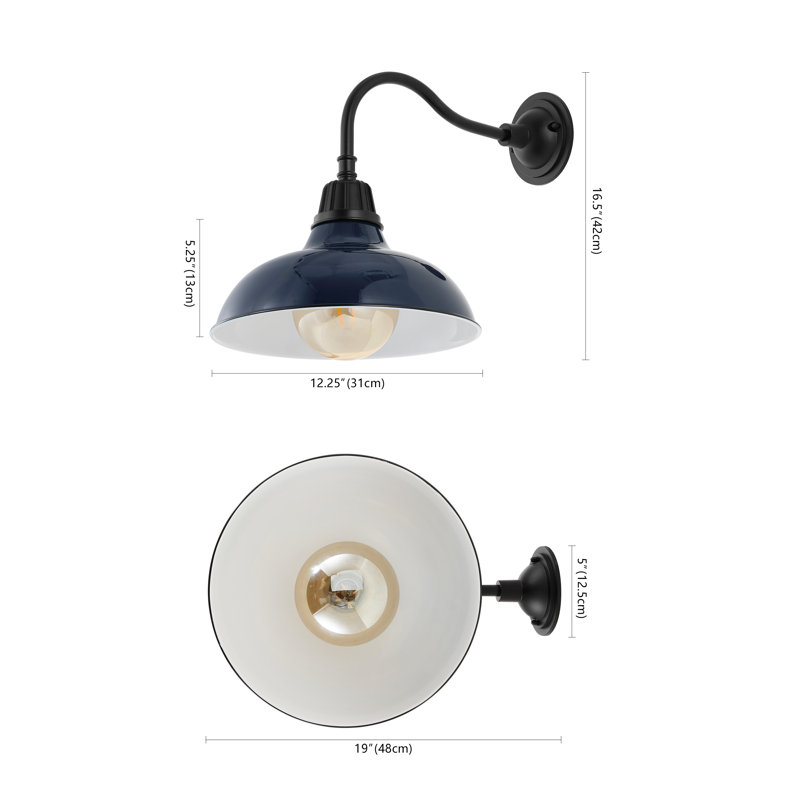 Manderfeld Iron Wall Light, Navy