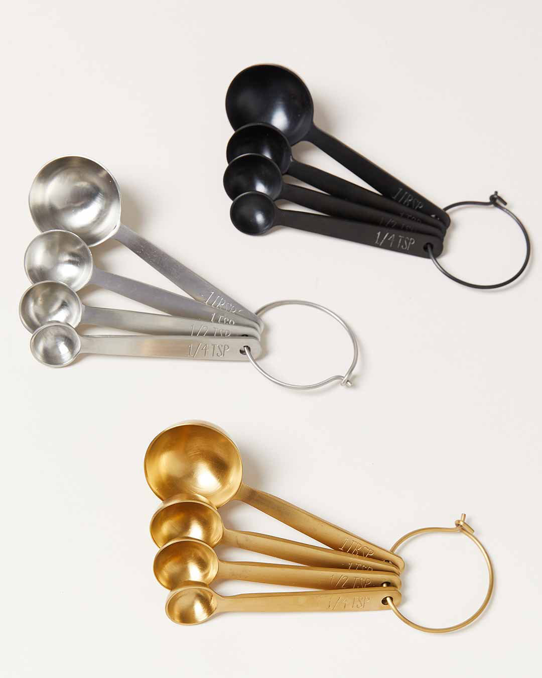 Stowe Measuring Spoon Set, Brushed Silver