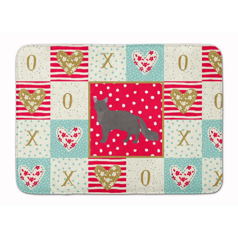 Tapis de cuisine à mousse mémoire cat love Charvi, Nebelung 1