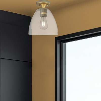 Downtown Urban - Kennedy - 1 Light 9" Bristol Flush Mount - Clear Shade