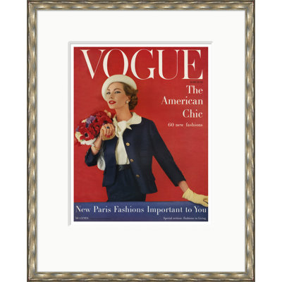 Vogue Cover, Jessica Ford With Flowers, Karen Radkai, March 15, 1957 Print