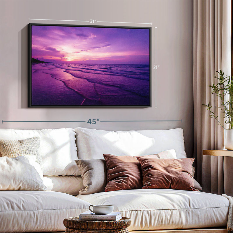 Purple Beach Canvas Print, 21" H x 31" W
